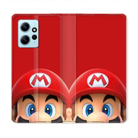 Housse Cuir Portefeuille Pour Xiaomi Redmi Note 12 4G Mario Rouge