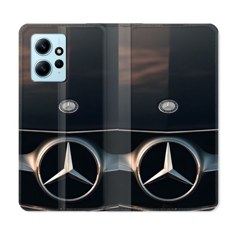 Housse Cuir Portefeuille Pour Xiaomi Redmi Note 12 4G Mercedes Calendre