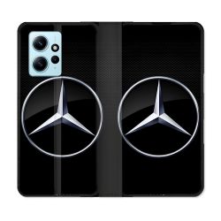 Housse Cuir Portefeuille Pour Xiaomi Redmi Note 12 4G Mercedes Carbone
