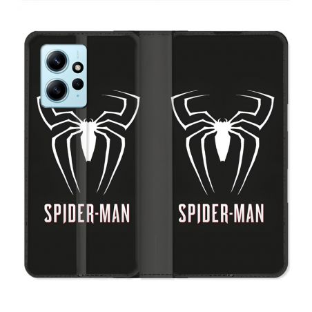 Housse Cuir Portefeuille Pour Xiaomi Redmi Note 12 4G Spiderman Logo