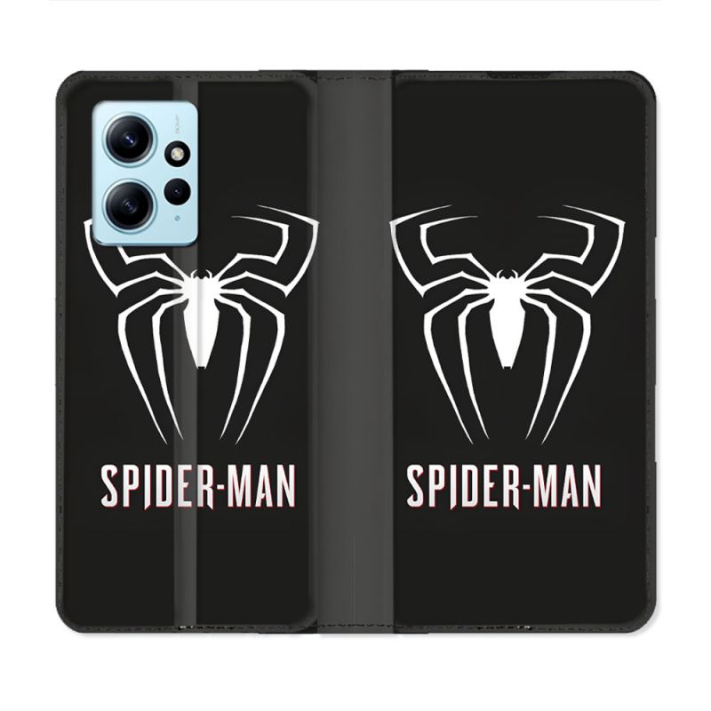 Housse Cuir Portefeuille Pour Xiaomi Redmi Note 12 4G Spiderman Logo