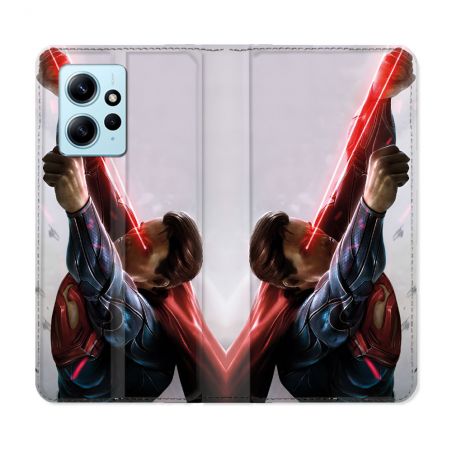 Housse Cuir Portefeuille Pour Xiaomi Redmi Note 12 4G Superman Laser