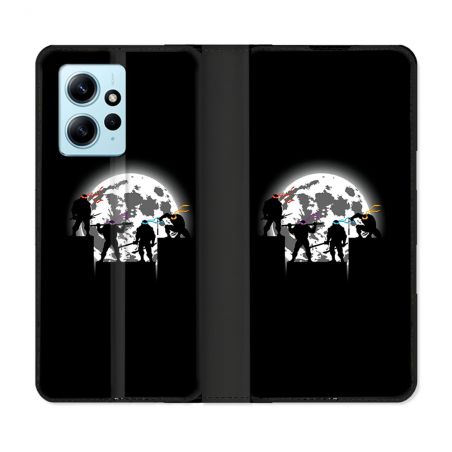 Housse Cuir Portefeuille Pour Xiaomi Redmi Note 12 4G Tortue Ninja Ombre