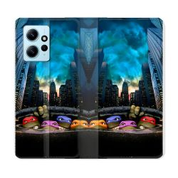 Housse Cuir Portefeuille Pour Xiaomi Redmi Note 12 4G Tortue Ninja Ville