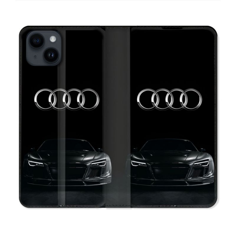 Housse Cuir Portefeuille Pour Iphone 15 (6.1) Audi