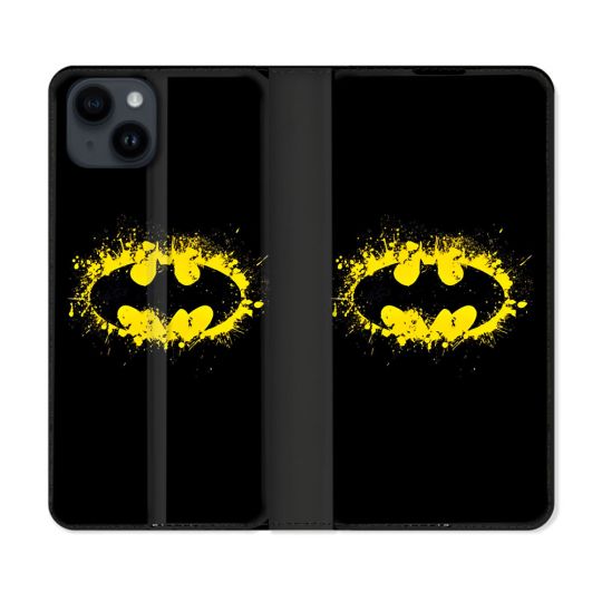 Housse Cuir Portefeuille Pour Iphone 15 (6.1) Batman Logo