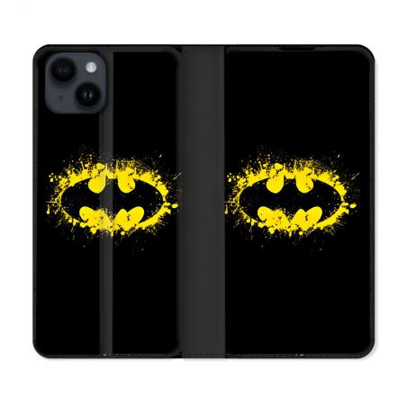 Housse Cuir Portefeuille Pour Iphone 15 (6.1) Batman Logo