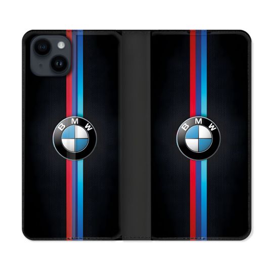 Housse Cuir Portefeuille Pour Iphone 15 (6.1) BMW Logo