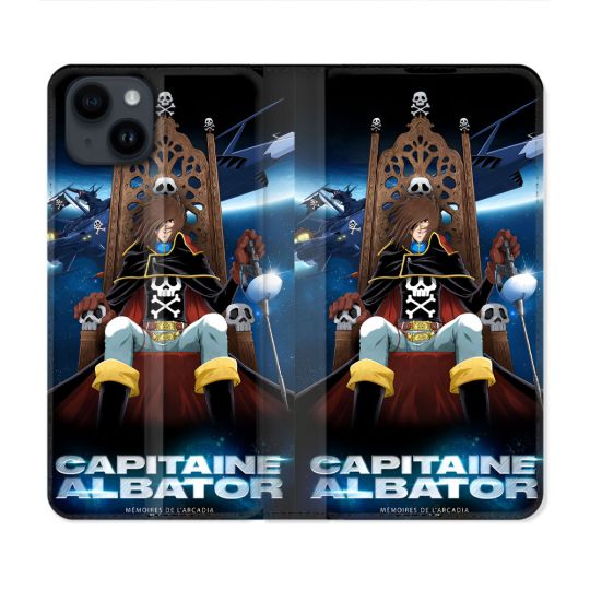 Housse Cuir Portefeuille Pour Iphone 15 (6.1) Capitaine Albator