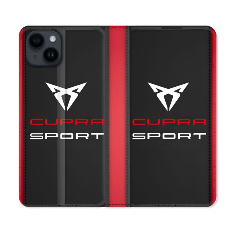 Housse Cuir Portefeuille Pour Iphone 15 (6.1) Cupra