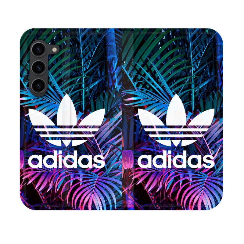 Housse Cuir Portefeuille Pour Samsung Galaxy S23 Adidas Palmier