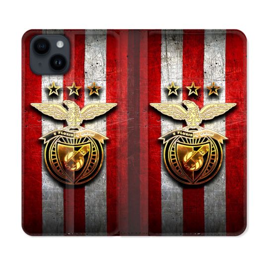 Housse Cuir Portefeuille Pour Iphone 15 (6.1) Foot Benfica