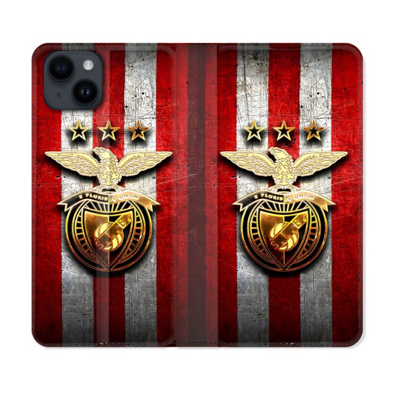 Housse Cuir Portefeuille Pour Iphone 15 (6.1) Foot Benfica