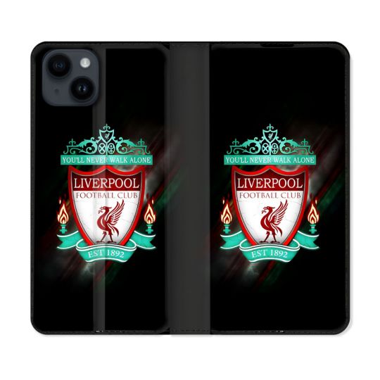 Housse Cuir Portefeuille Pour Iphone 15 (6.1) Foot Liverpool