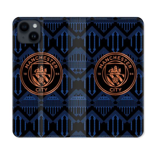 Housse Cuir Portefeuille Pour Iphone 15 (6.1) Foot Manchester City