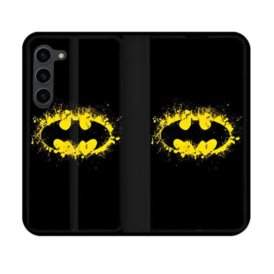 Housse Cuir Portefeuille Pour Samsung Galaxy S23 Batman Logo