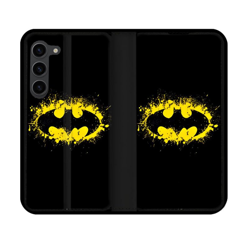Housse Cuir Portefeuille Pour Samsung Galaxy S23 Batman Logo