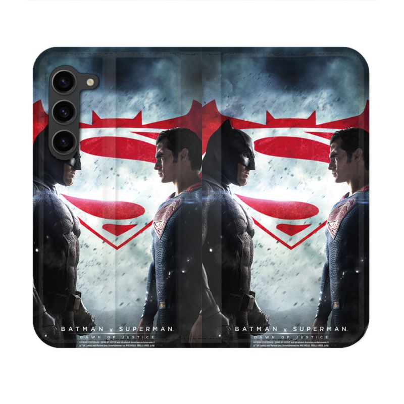 Housse Cuir Portefeuille Pour Samsung Galaxy S23 Batman VS Superman