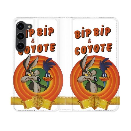 Housse Cuir Portefeuille Pour Samsung Galaxy S23 Bip Bip Coyote