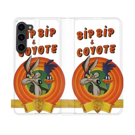 Housse Cuir Portefeuille Pour Samsung Galaxy S23 Bip Bip Coyote