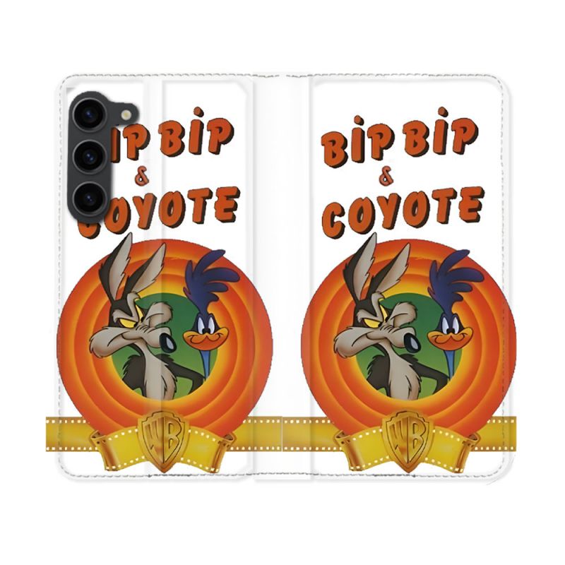 Housse Cuir Portefeuille Pour Samsung Galaxy S23 Bip Bip Coyote