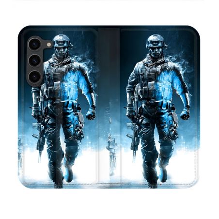 Housse Cuir Portefeuille Pour Samsung Galaxy S23 Call Of Duty Guerrier