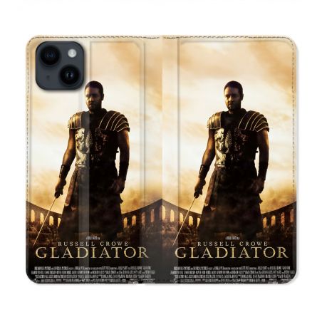 Housse Cuir Portefeuille Pour Iphone 15 (6.1) Gladiator Affiche