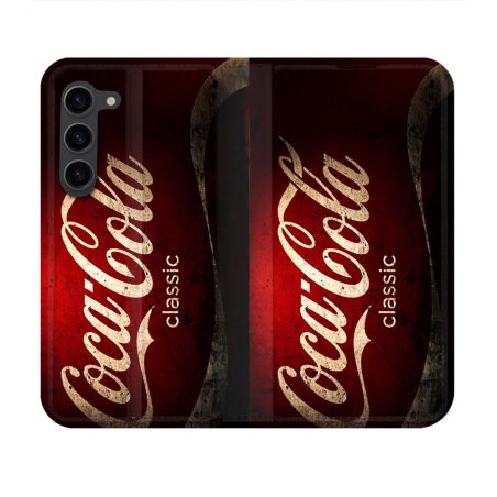 Housse Cuir Portefeuille Pour Samsung Galaxy S23 Coca Cola Classique