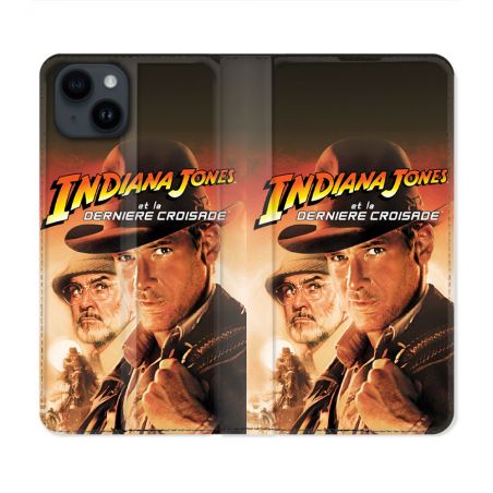 Housse Cuir Portefeuille Pour Iphone 15 (6.1) Indiana Jones Affiche