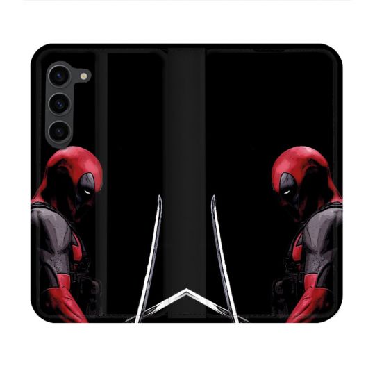 Housse Cuir Portefeuille Pour Samsung Galaxy S23 Deadpool Epee