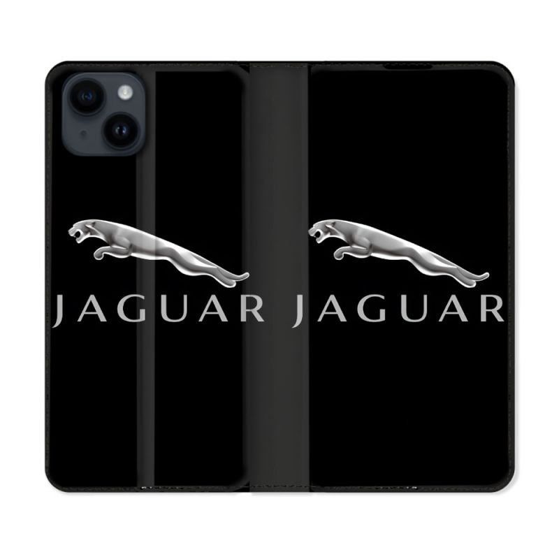 Housse Cuir Portefeuille Pour Iphone 15 (6.1) Jaguar