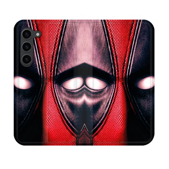 Housse Cuir Portefeuille Pour Samsung Galaxy S23 Deadpool Yeux