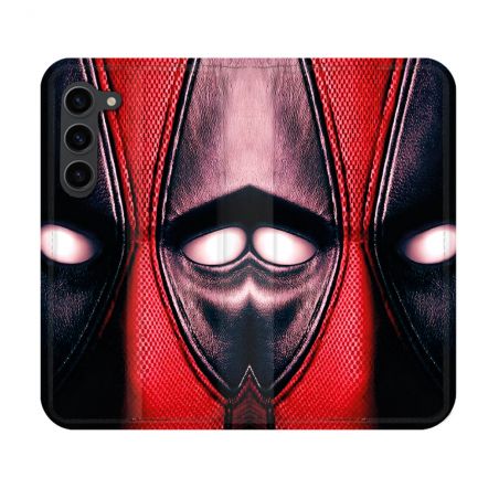 Housse Cuir Portefeuille Pour Samsung Galaxy S23 Deadpool Yeux