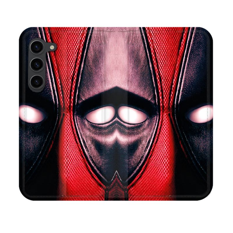 Housse Cuir Portefeuille Pour Samsung Galaxy S23 Deadpool Yeux