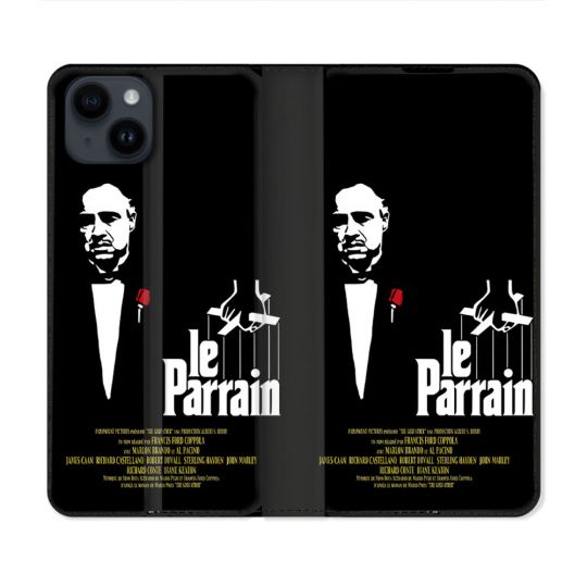 Housse Cuir Portefeuille Pour Iphone 15 (6.1) Le Parrain Affiche