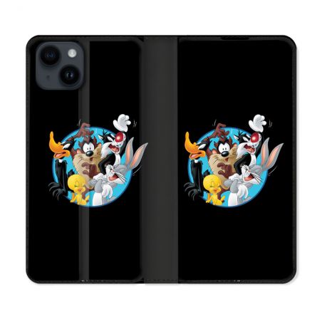 Housse Cuir Portefeuille Pour Iphone 15 (6.1) Looney Tunes