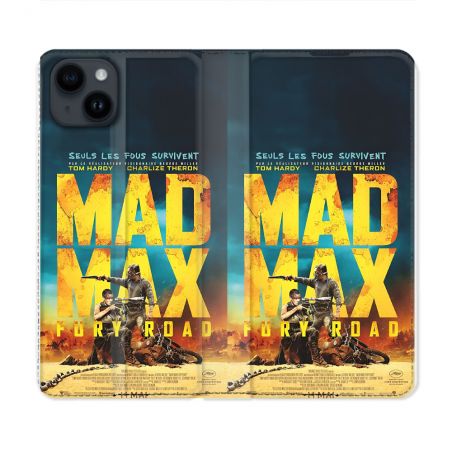 Housse Cuir Portefeuille Pour Iphone 15 (6.1) Mad Max Affiche