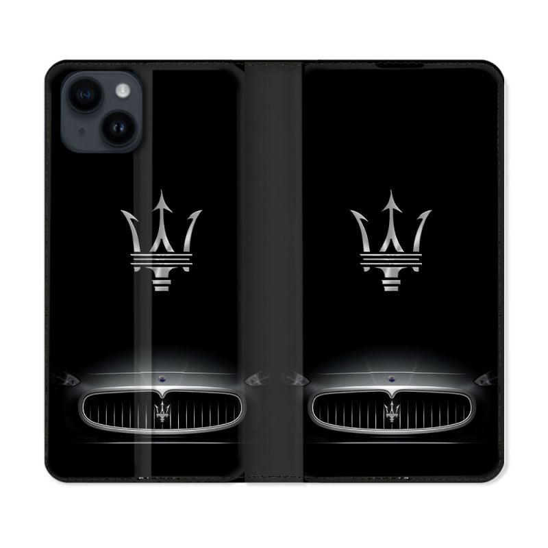 Housse Cuir Portefeuille Pour Iphone 15 (6.1) Maserati