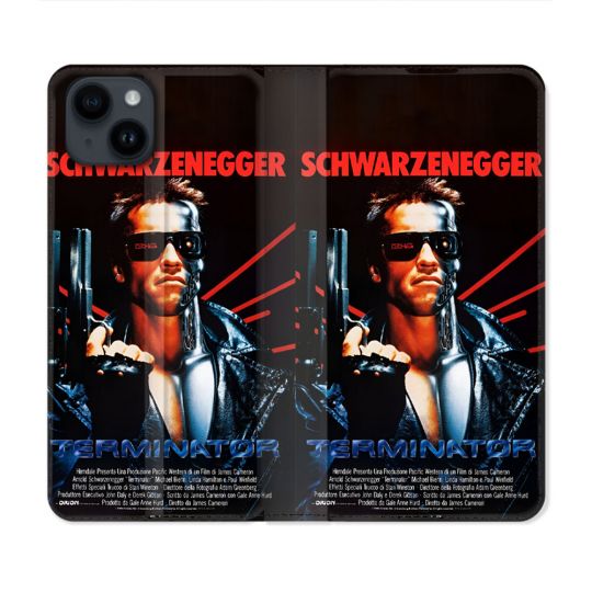 Housse Cuir Portefeuille Pour Iphone 15 (6.1) Terminator
