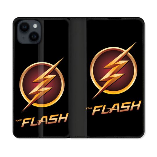 Housse Cuir Portefeuille Pour Iphone 15 (6.1) The Flash Logo