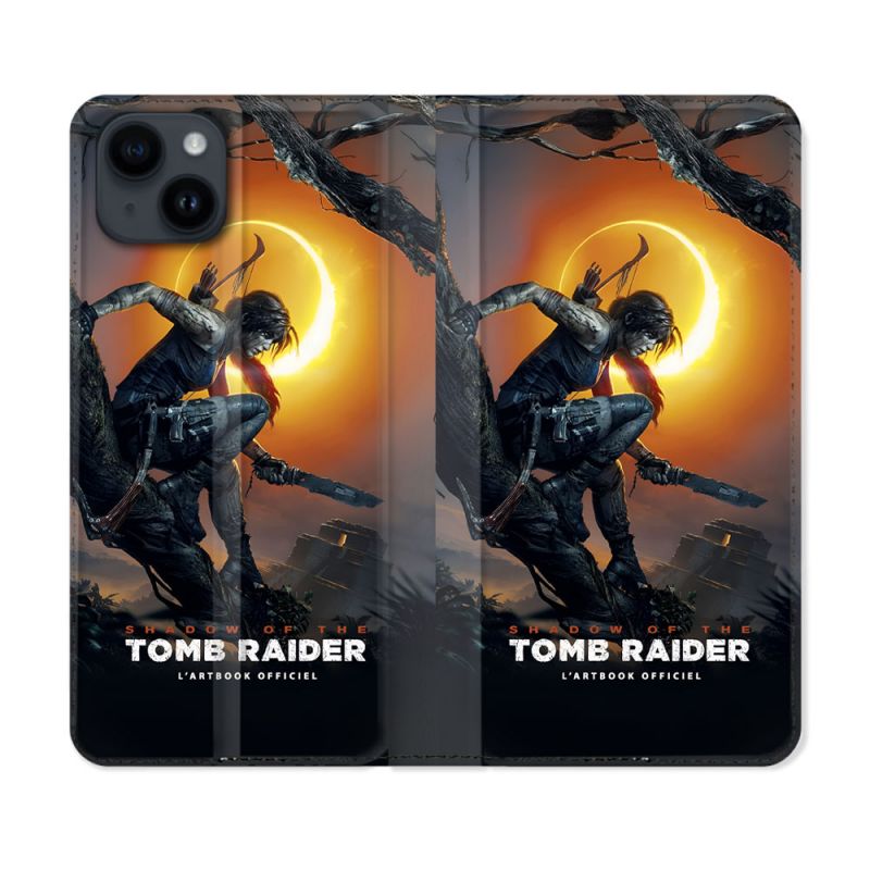 Housse Cuir Portefeuille Pour Iphone 15 (6.1) Tomb Raider