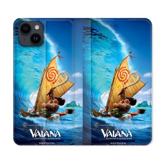 Housse Cuir Portefeuille Pour Iphone 15 (6.1) Vaiana
