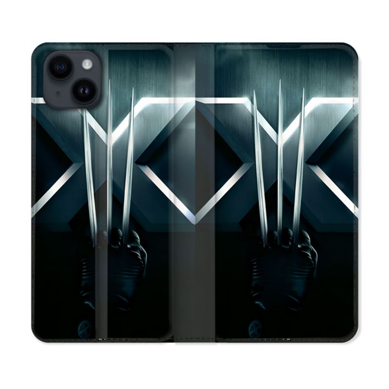 Housse Cuir Portefeuille Pour Iphone 15 (6.1) Xmen