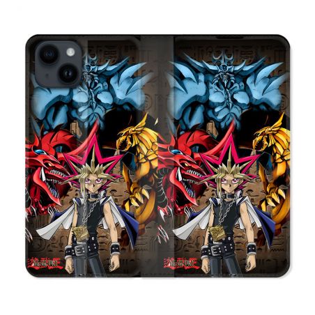 Housse Cuir Portefeuille Pour Iphone 15 (6.1) Yu Gi Oh