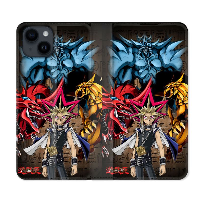 Housse Cuir Portefeuille Pour Iphone 15 (6.1) Yu Gi Oh