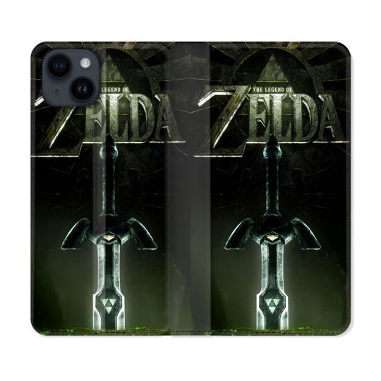 Housse Cuir Portefeuille Pour Iphone 15 (6.1) Zelda