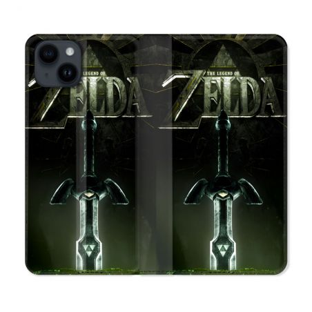 Housse Cuir Portefeuille Pour Iphone 15 (6.1) Zelda