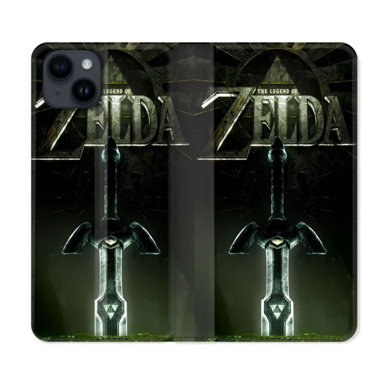 Housse Cuir Portefeuille Pour Iphone 15 (6.1) Zelda