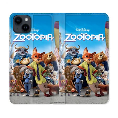 Housse Cuir Portefeuille Pour Iphone 15 (6.1) Zootopia