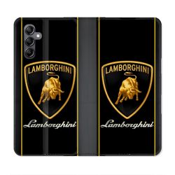 Housse Cuir Portefeuille Pour Samsung Galaxy S23 FE Lamborghini Carbone